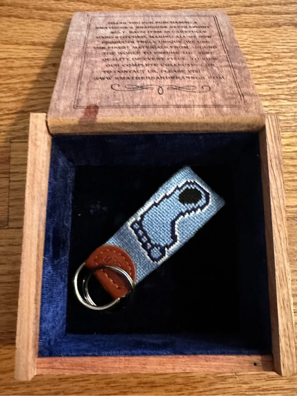 NEW Smathers & Branson UNC Tarheel Needlepoint Keychain